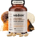 Adaptogen Mushroom Extract Blend Lions Mane, Reishi, Cordyceps, Chaga Supplement, 60 kapsler.