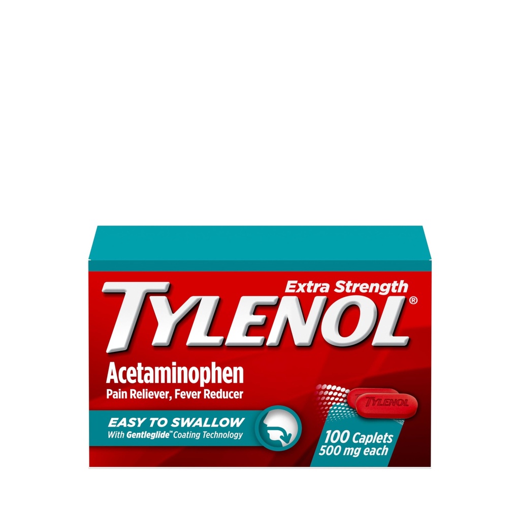Tylenol Ekstra styrke Let at synke Acetaminophen, Smerte Reliever & Fever Reducer Overtrukne kapsler til voksne med Gentleglide teknologi, 500 mg Ekstra styrke Acetaminophen, 100 ct