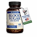 Blood Sugar Health Natural 20 Urter og Vitaminer med kanel, Alpha Lipoic Acid til støtte sundhed, non-GMO, for mænd kvinder, støtter sunde energiniveauer - 60 Urtepiller - 30 dages forsyning