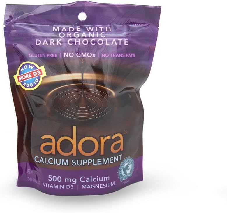 Adora Calcium supplement mørk chokolade, 30 greve (Værdi pakke af 3)
