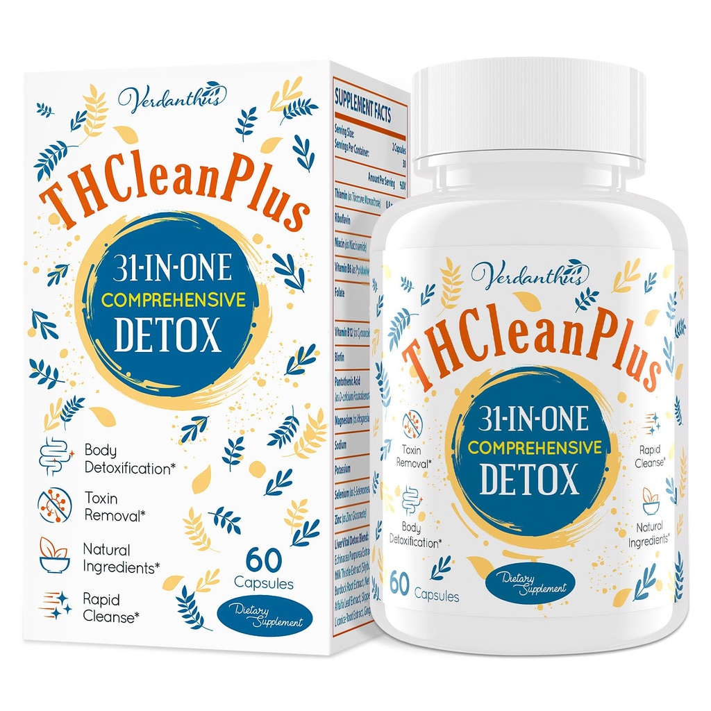 31- in- ONE Detox og lever cleaner, fuld krop afgiftning, toksiner renere for lever, Nyre, Natural Herbal Formel, Support Immun & Mood, 60 kapsler
