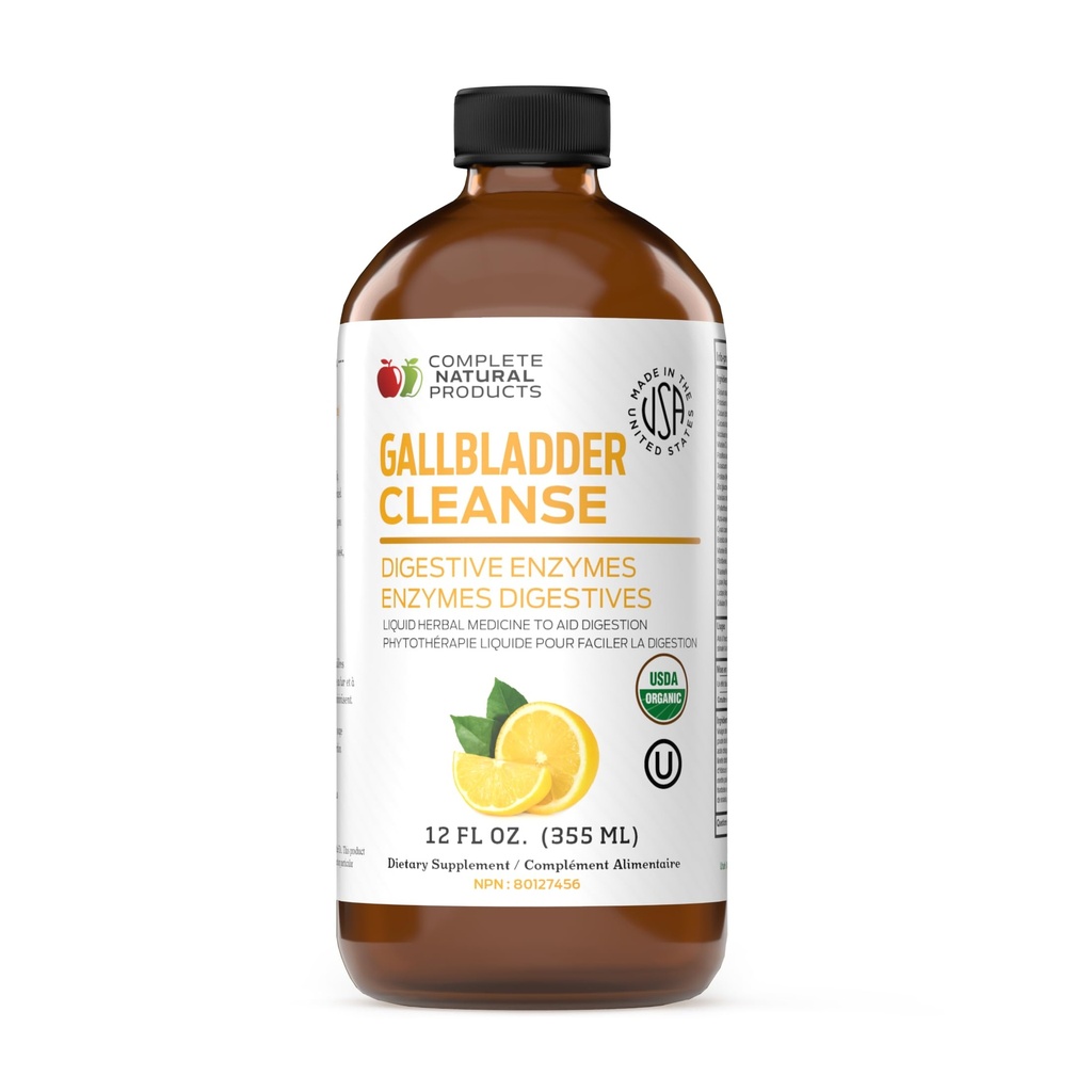Komplet Natural Gallblære Complete - Liquid Supplement til Gallblære Support, Lever Rense, og fordøjelsessygdomme med Apple Cider Vinciale, gurkemeje, Beet, fordøjelsessygdomme, mælk tidsel - 12oz