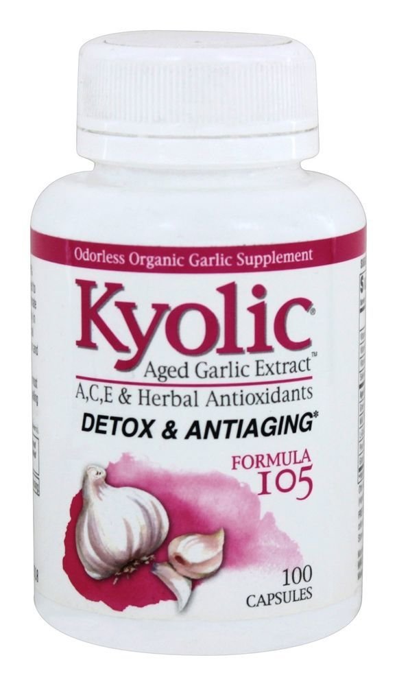 Kyolsk aged hvidløg ekstrakt formel 105, Detox og anti-aging, 100 kapsler (Packaging May Vary)