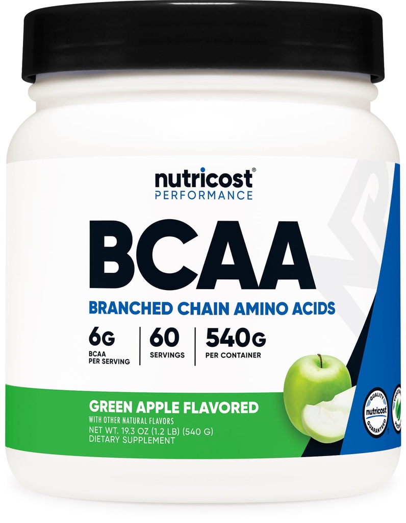 Nutricost BCAA Powder 2: 1: 1 (Green Apple, 60 Servere)