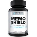 MemoShield Brain Health Supplement - Advanced Memory Support med Lions Mane, Bacopa Monnieri, og Ginkgo Biloba - Kognitiv funktion og hjerne sundhed formel - 60 kapsler
