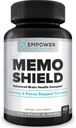 MemoShield Brain Health Supplement - Advanced Memory Support med Lions Mane, Bacopa Monnieri, og Ginkgo Biloba - Kognitiv funktion og hjerne sundhed formel - 60 kapsler