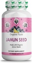 Organic Jamun Seed Kapsler, Indian BlackBerry -100% Natural Jamun Seed Supplement - Eugenia Jambolana Kapsler fremmer blød strålende hud, energi & samlet sundhed - US FDA registreret - 120 Greve