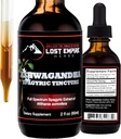 Lost Empire Herbs Ashwagandha Spagyric Tincture - Liquid Drops Root Extract for Men, Women, Sleep, Cortisol - Best Ashwagandha Supplement USA Grown Organic (2 fl oz)