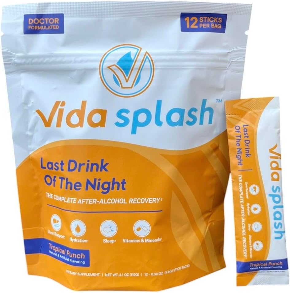 - Den komplette efter- Alkohol Inddrivelse - Hydrering, leverstøtte, søvn, og vitaminer & mineraler - 12 Single-Serving sticks - Tropical Punch Flavored Drink Mix - Målretning alle 4 nøgleområder