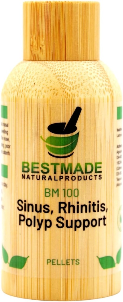 Bestmade Natural Products Stuffy Næse & Sinus Support BM100 - Nasal Discomfort, Runny Næse, Nysen, Kløe, og Sæsonbestemt Allergier, 350 Pellets
