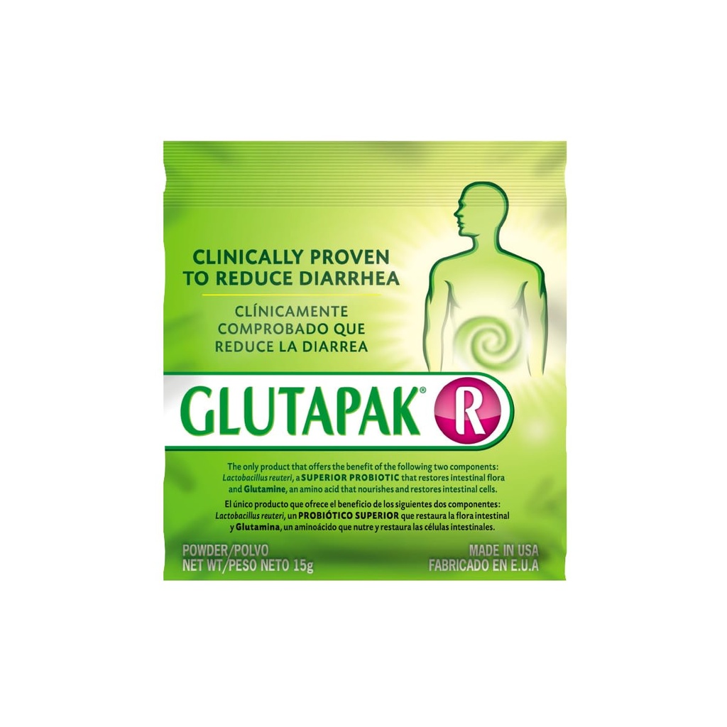 Fordøjelsesmiddel pulver med L- Glutamin & Lactobacillus reuteri - Understøtter Gut Barrier, Microbiome Balance & Nutrient Absorption - 15g Sachets, 3- Pack, Gluten & Lactose Free