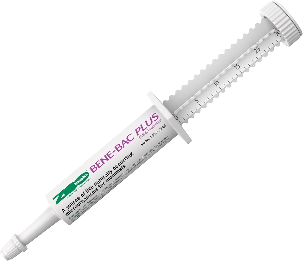 Pet- Ag Zoologisk Bene- Bac Plus Mammal Gel - 30 gm Syringe - FOS & Probiotika til hunde, katte, eksotiske og vilde pattedyr