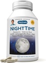 ANDREW LESSMAN Night Time 60 Capsules - 3mg Melatonin, Valerian, Ashwagandha, Passionflower, Hops, Chamomile. No Morning Grogginess. Natural Support, Gentle Restful Sleep. Easy to Swallow Capsules