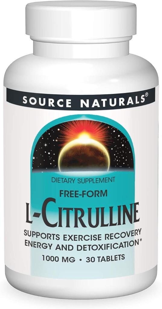 Source Naturals L-Citrullin - Understøtter Motion Inddrivelse, Energi og afgiftning *, 1000 mg - 30 tabletter
