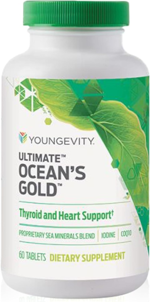 Youngevity Ultimate Ocean 's Gold - Understøtter Thyreoidea sundhed, hjertefunktion, og Hormone Balance med Ocean- Derived Nutrients - 60 tabletter (pakke med 1)