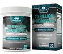 NaturaLife Labs Probiotika 70 Millioner CFU - 15 Strops med Organic Prebiotic & Postbiotic - 3-in-1 Formel - 30 Veganske kapsler
