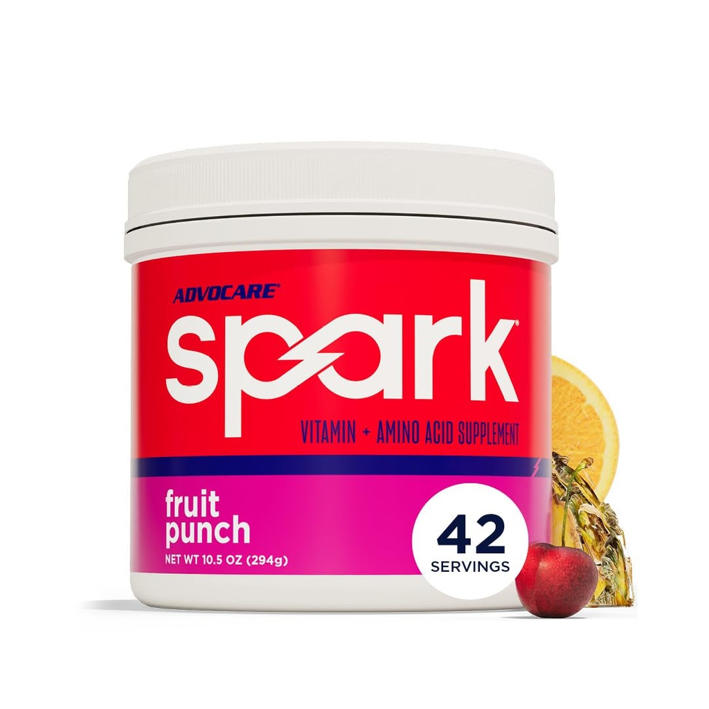 AdvoCare Gnist - Energy Drink Mix - Vitamin & Aminosyre supplement - Understøtter Energy & Focus - Bærbar immunforsvar - Sukkerfri - Frugt Punch, (10.5 oz)