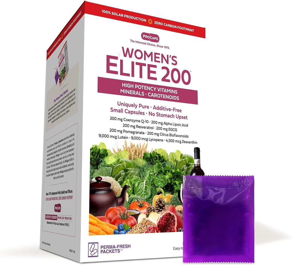 ANDREW LESSMAN Multivitamin - kvinders elite- 200 30 pakker - potente næringsstoffer plus 200 mg hvert Coenzym Q10, Alpha Lipoic Acid, Resveratrol, EGCG, Pomegranat, Citrus Bioflavonoider. Ingen tilsætningsstoffer