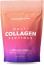 The Glow Code Multi Collagen Peptider - Type I, II, III, V & X Hydrolyzed Collagen Powder, Unflavored, Forbedret med biotin, C-vitamin & hyaluronsyre