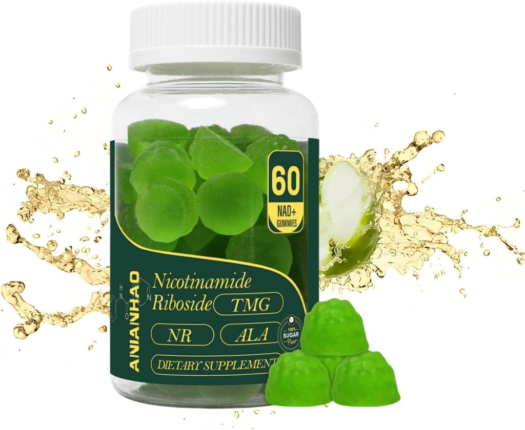 NAD + Sugar Free Gummies 1500mg, 60 Gummies (30 dages forsyning) - True NAD + & Resveratrol understøtter Anti- Aging, Antioxidant Support, Metabolisme & Energi Boost