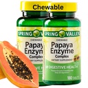 Spring Valley Papaya Enzyme Chewable - 360 Veganske tabletter, Bromelain Ny Formel fordøjelseshjælp