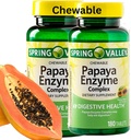 Spring Valley Papaya Enzyme Chewable - 360 Veganske tabletter, Bromelain Ny Formel fordøjelseshjælp