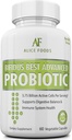 Hurtig Natural Bloating Relief - Bifidus Bedste Advanced Probiotic 60 Dag + Kombucha Guide - Premium Probiotika for mænd og kvinder - for intestinale problemer, Bloating, Diarré, Gas, Bstige, UTI