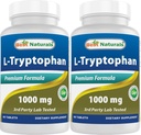 Bedste Naturals L- Tryptophan 1000 mg 60 tabletter (60 greve (pakke med 2))