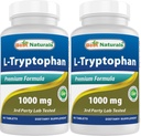 Bedste Naturals L- Tryptophan 1000 mg 60 tabletter (60 greve (pakke med 2))