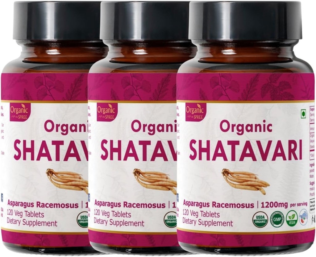 Shatavari 120 tabletter á 124; Asparagus Racemosus (Shatavari) á 124; USDA Organic Certified