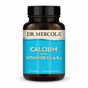 Dr. Mercola Calcium med Vitaminer D3 & K2 - Understøtter Bone & Heart Health * - Calcium med Vitaminer D3 & K2 - Æggebånd-Derived - Non- GMO, Gluten- Free & Soy Free - 30 kapsler (30 Servere)
