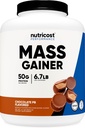 Nutricost Mass Gainer (Chokolade Peanut Butter Flavor, 6.7 LBS) 50 Bedste Protein Per Servering - Non- GMO