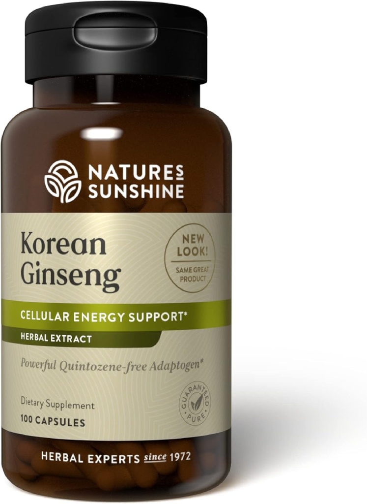 Naturens solskin Ginseng, koreansk, 100 kapsler