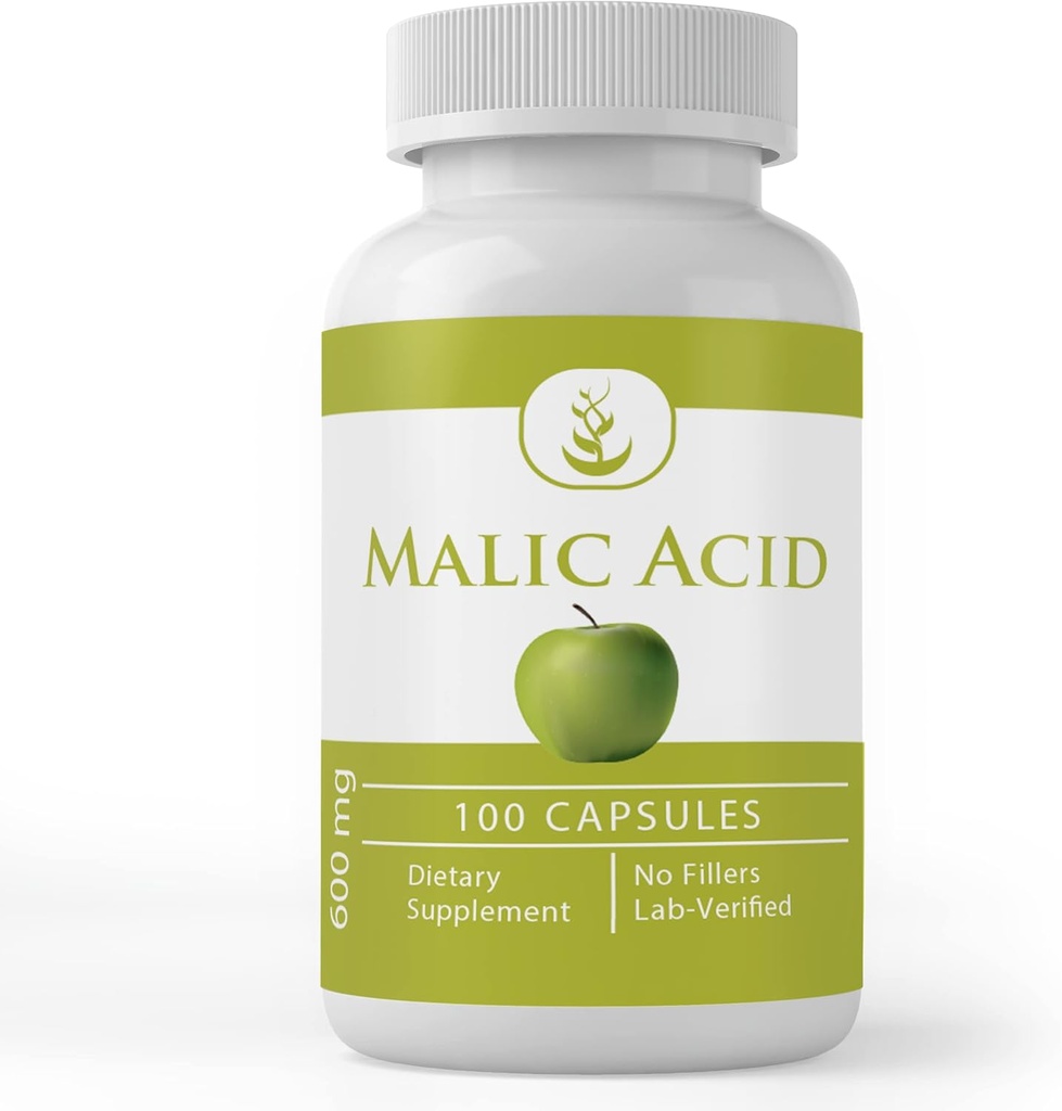 Malisyre (100 kapsler) Alpha Hydroxysyre, altid ren, Lab Verified