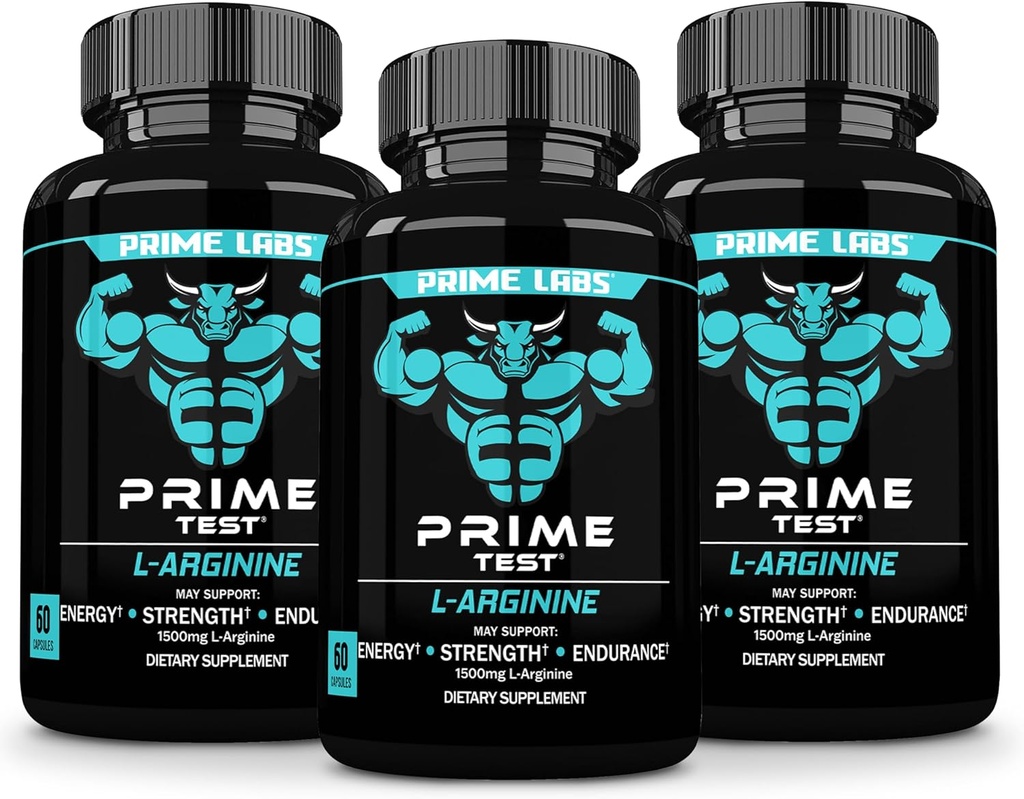 L arginin nitrogenoxid (3 Pack) - med L- arginin 1500mg - understøtter blodgennemstrømning, energi, styrke, endurance