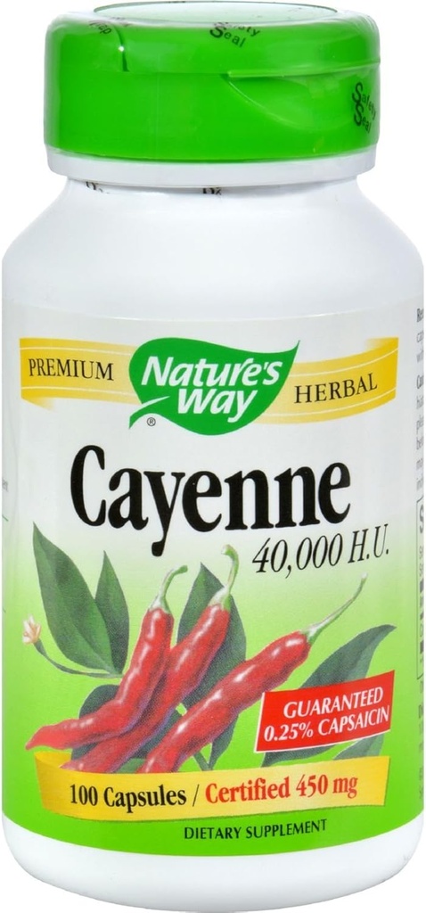 Nature 's Way Cayenne og Pepper 450 Mg Kapsler, 100 Greve