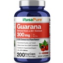 NusaPure Guarana Extract 20: 1 Extract, 300 mg svarende til 6000 mg per Veggie Caps 200 Count (non-GMO, Vegan)
