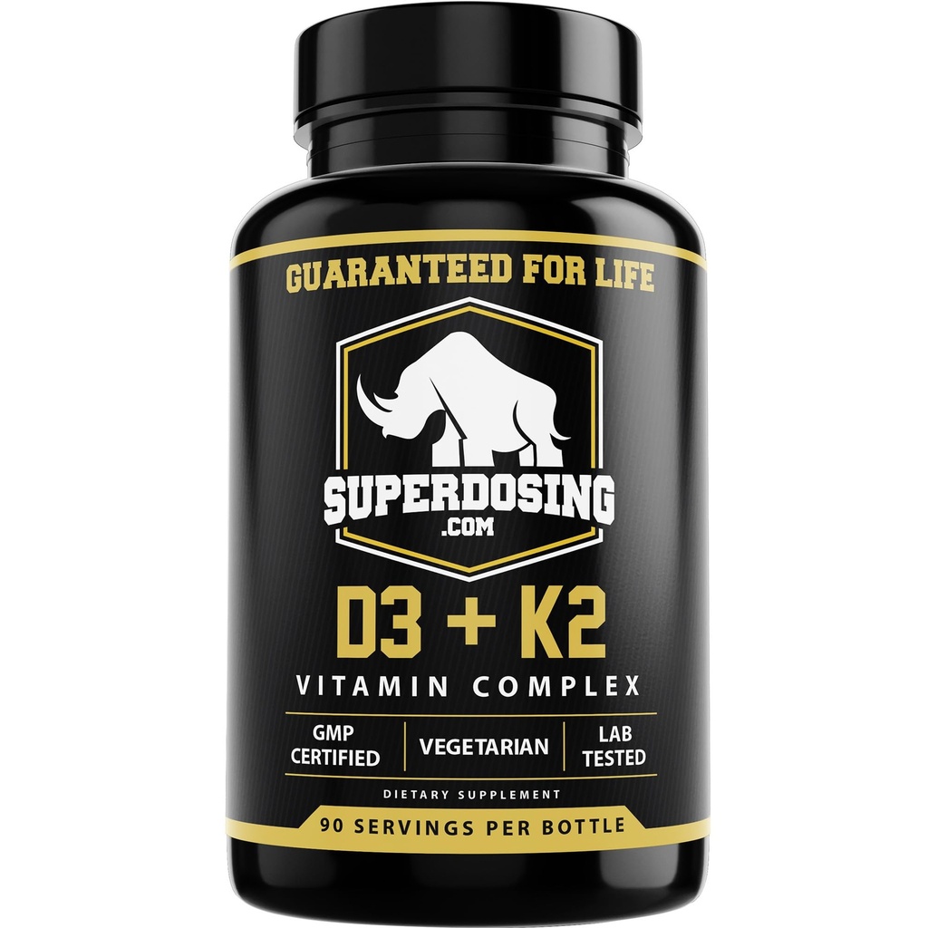 Bedste værdi Max Strength 10.000 iu vitamin D3 og 1500 mcg vitamin K2 Kosttilskud 1 flaske Pk D3K2 Vitamin og Kosttilskud til sundhed. D3- K2 MK4 kapsler, Best K2D3 Vitamin til immunsystem.