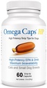 Omega Caps HP Snip Tips til katte og små hunde høj potens EPA og DHA Maksimal biotilgængelighed Fish Oil Supplement Vet Formuleret Lavet i USA Hudcoat fælles og hjerte sundhed 60 kapsler