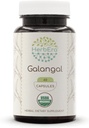 HerbEra Galangal USDA Organic 60 Capsules against 124; Natural Herbal Support 124; Certified Organic Vegetarian Capsules and Organic Galangal (Alpinia Galangal) Tørret rod (60 Kapsler)