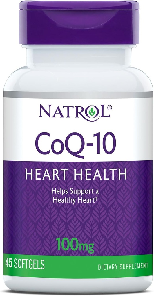 Natrol, CoQ- 10 Softgels, Heart Health Dietary Supplement, 100 mg, 45 Greve