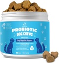 Naturlige Probiotiske fordøjelsestilskud til hunde - Probiotiske tyggetabletter med Prebiotika og enzymer understøtter Gut sundhed, Diarré & fordøjelse, Forbedre immunsystemet Allergi Itch Hud