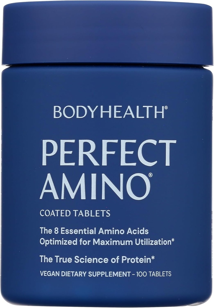 PerfectAmino (100 ct) Let at synke tabletter, essentielle aminosyrer supplement med BCAA, Vegan Protein for Pre / Post Workout & Muscle Inddrivelse med Lysin, Tryptophan, Leucin, Methionin