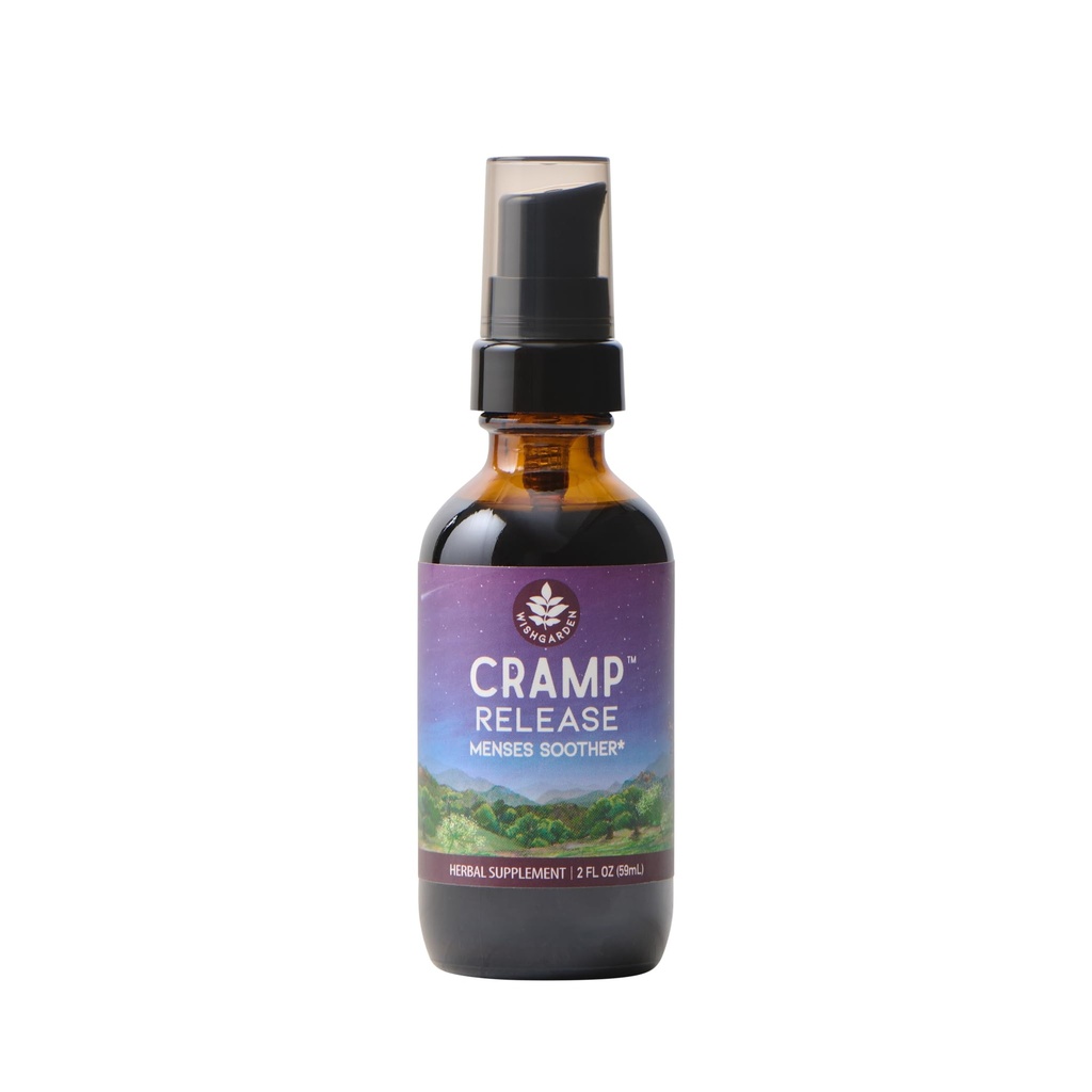 WishGarden Urter Cramp Release - Natural Herbal Menstrual Cramp Relief supplement med krampe Bark, Fast- Fungerende tinktur Sodes Periode Cramp, Understøtter en sund Hormone Cycle, Mood & Afslapning, 2oz