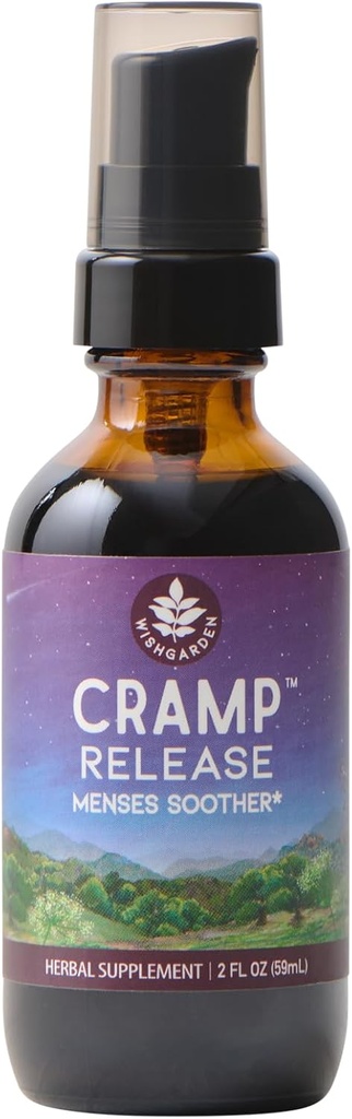 WishGarden Urter Cramp Release - Natural Herbal Menstrual Cramp Relief supplement med krampe Bark, Fast- Fungerende tinktur Sodes Periode Cramp, Understøtter en sund Hormone Cycle, Mood & Afslapning, 2oz
