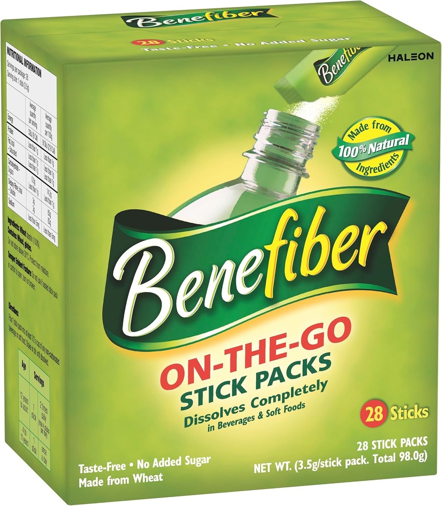 Benefiber Natural Fibre Supplement On- The- Go Stick 28 Pack