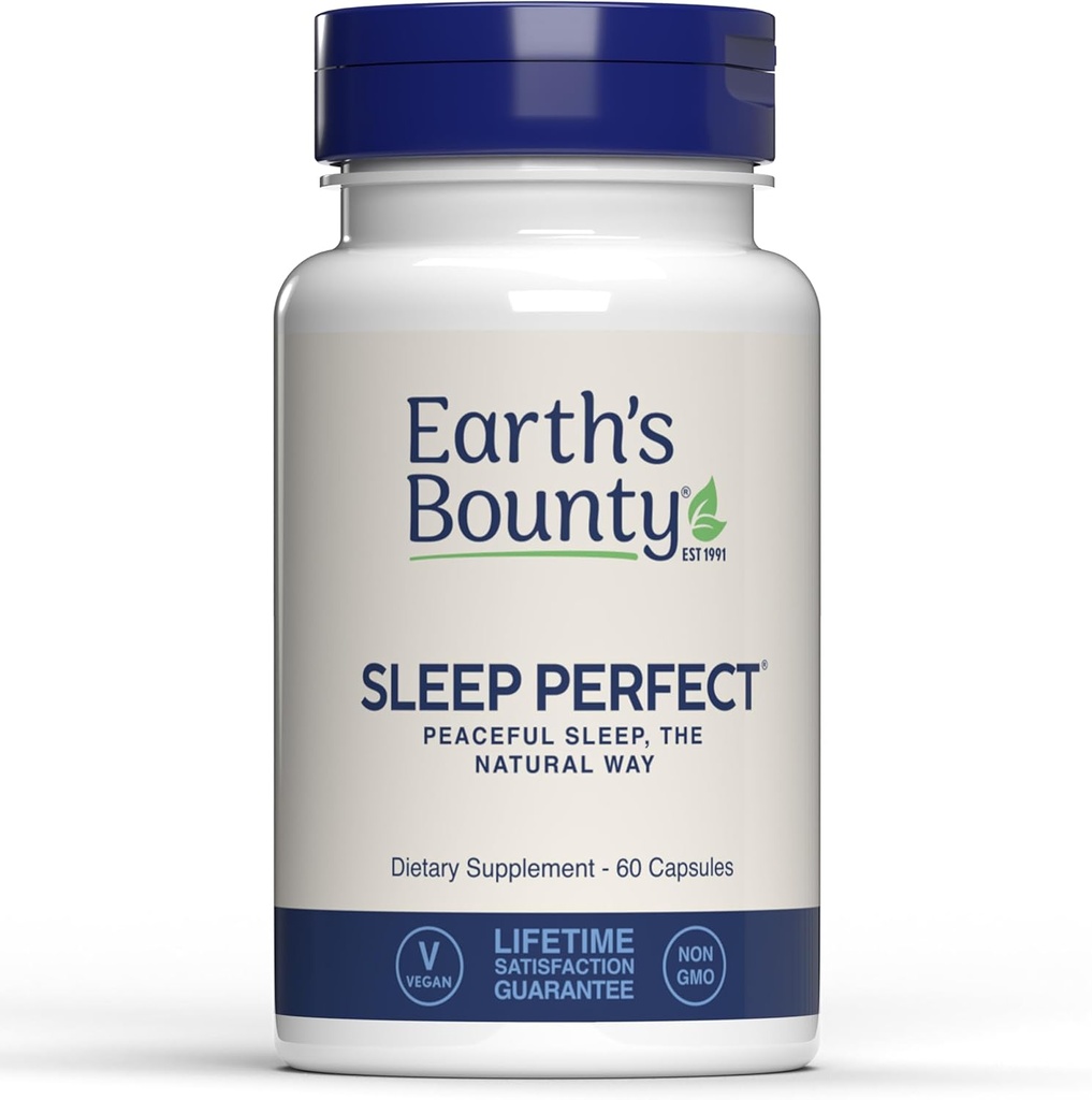 Jordens Bounty Sleep Perfect - Natural Sleep Aid- Made w / Herbal Extracts and L- theanine - No Grogginess - 60 Greve