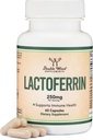 Lactoferrin 250 mg per servering (60 kapsler) Patenteret bioferrin Lactoferrin - Superior Iron Supplement for jernmangel og immunforsvar med dobbelt trætilskud