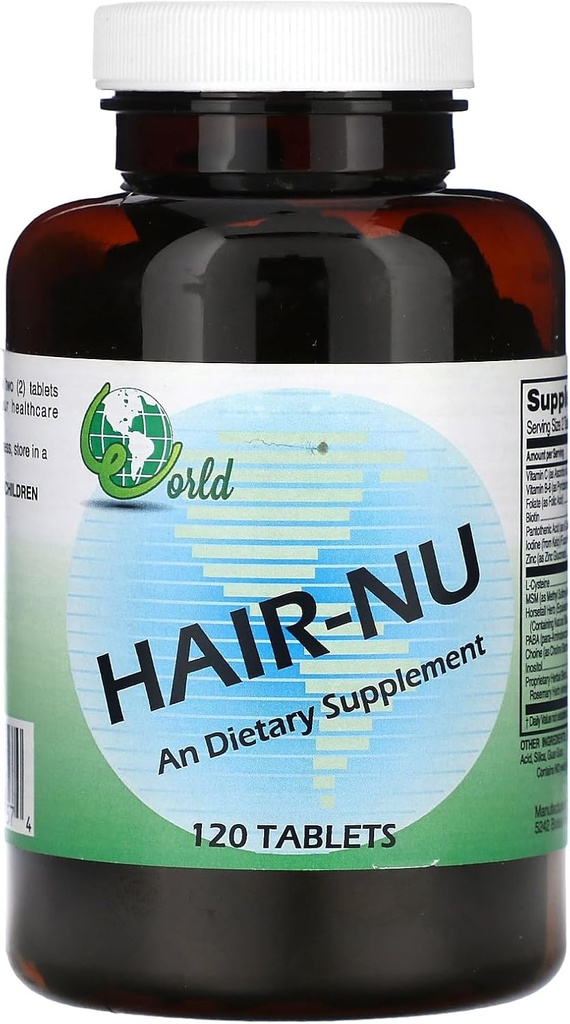 World Organic Hair- Nu Supplement - 120 tabletter
