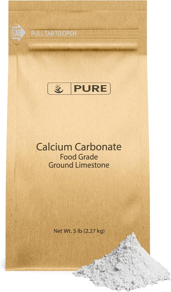 Pure Original Ingredienser Calcium Carbonat (5 LB) Kosttilskud, fødevarer konserverende, Acid Neutralizer